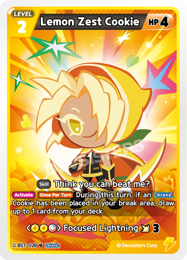 Lemon Zest Cookie - [BS7 - 028] (Arena of Glory - UC) Near Mint - Nick Nack's Full Frontal Attack