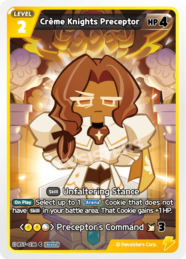 Creme Knights Preceptor - [BS7 - 036] (Arena of Glory - C) Near Mint - Nick Nack's Full Frontal Attack
