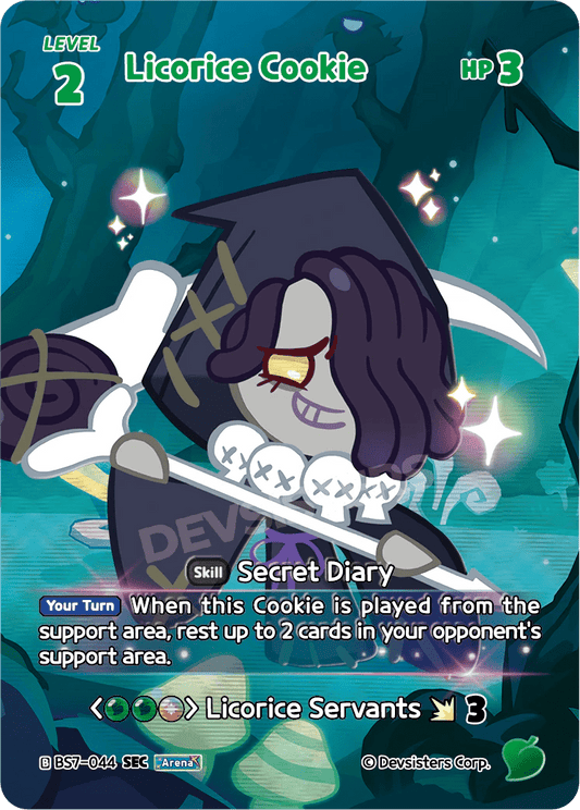 Licorice Cookie - [BS7 - 044] (Arena of Glory - SEC) Near Mint - Nick Nack's Full Frontal Attack