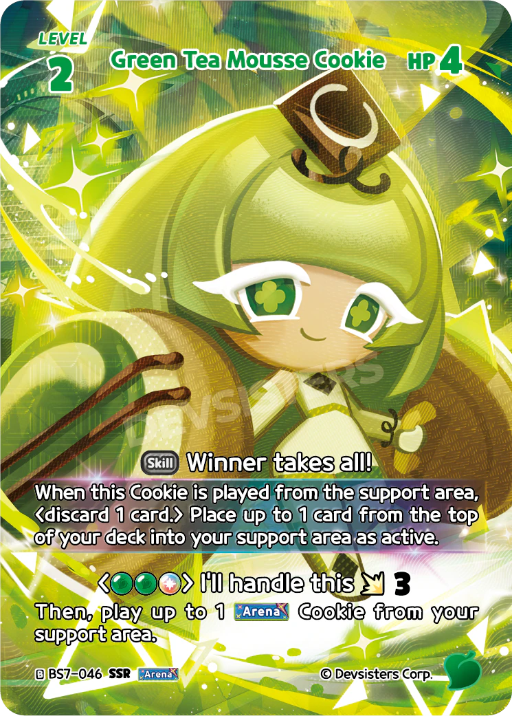 Green Tea Mousse Cookie - [BS7 - 046] (Arena of Glory - SSR) Near Mint - Nick Nack's Full Frontal Attack