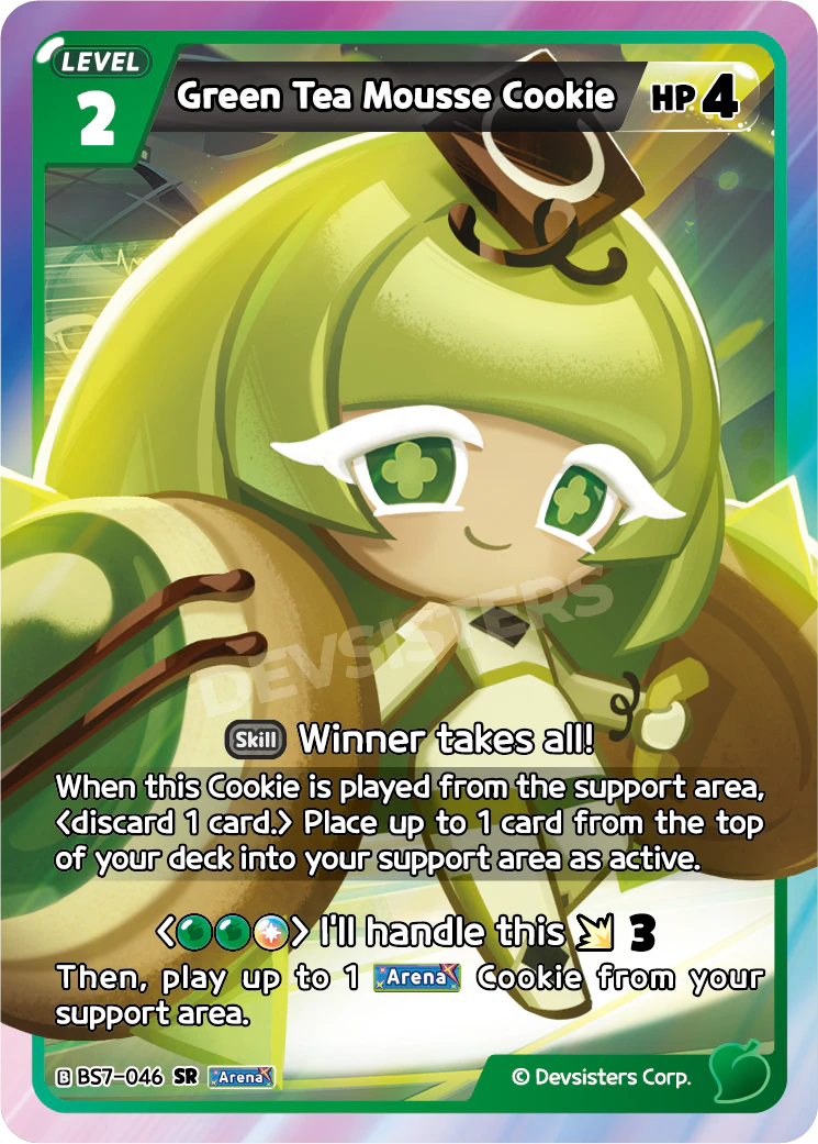 Green Tea Mousse Cookie - [BS7 - 046] (Arena of Glory - SR) Near Mint - Nick Nack's Full Frontal Attack