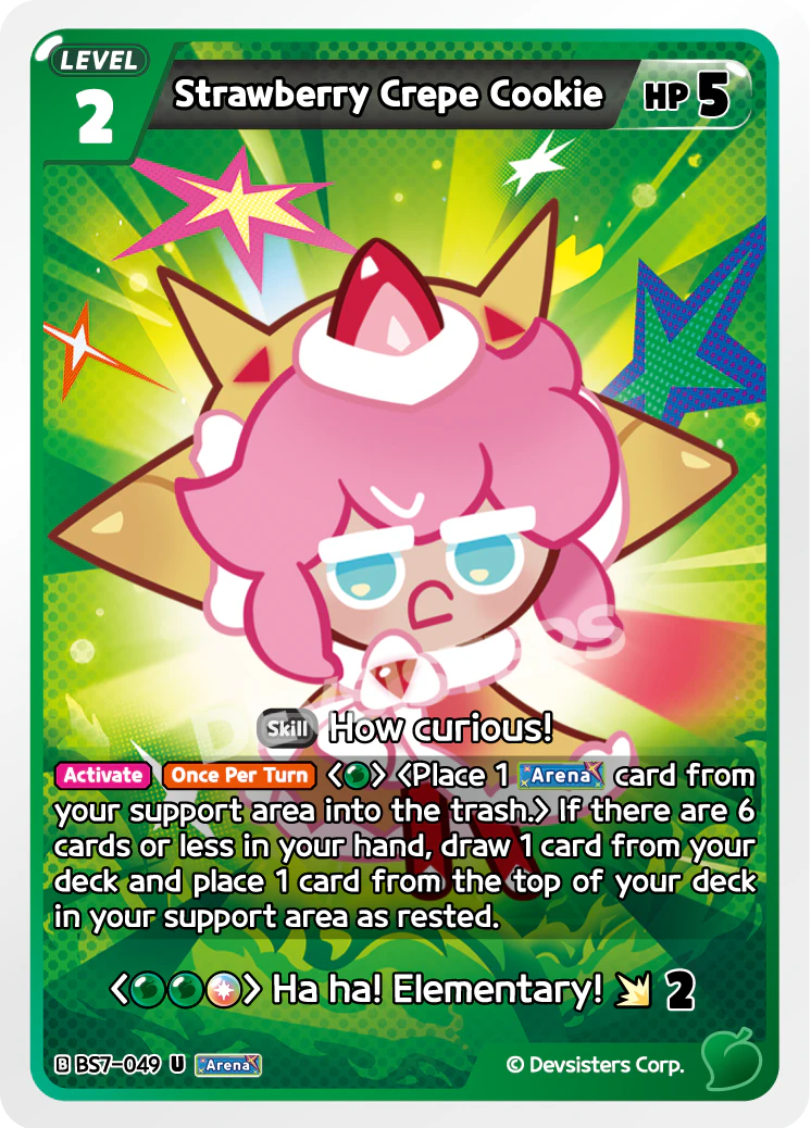 Strawberry Crepe Cookie - [BS7 - 049] (Arena of Glory - UC) Near Mint - Nick Nack's Full Frontal Attack
