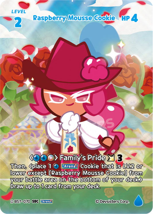Raspberry Mousse Cookie - [BS7 - 070] (Arena of Glory - SEC) Near Mint - Nick Nack's Full Frontal Attack