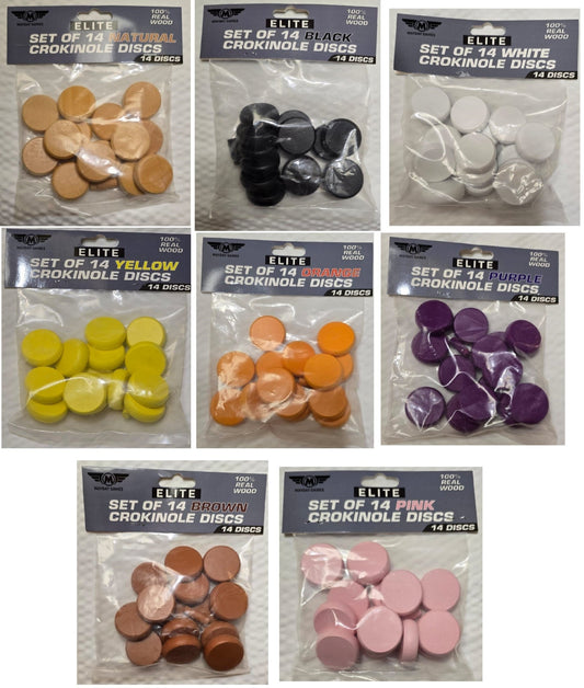 ELITE 14 Count Crokinole Discs (Choose from 10 colors) + Scoring Peg - Nick Nack's Full Frontal Attack