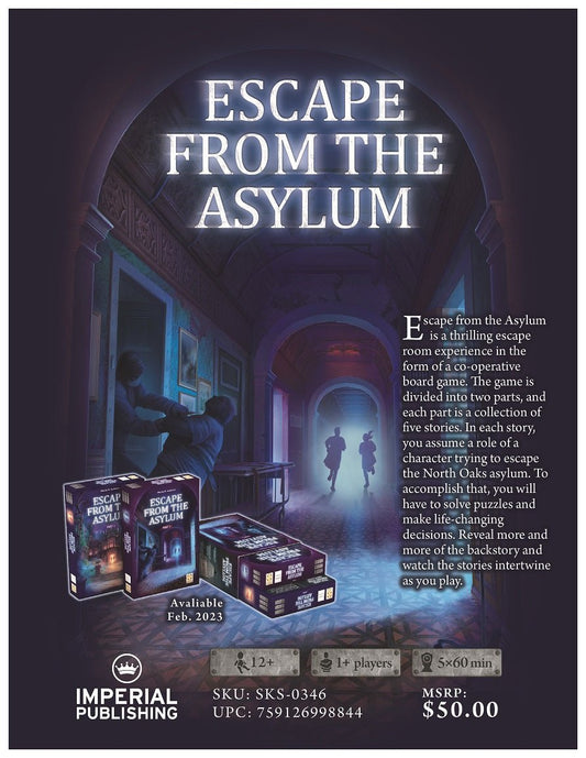 STANDARD EDITION Escape from the Asylum 1-6 Player Cooperative Game (Imperial Publishing) - Nick Nack's Full Frontal Attack