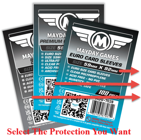 Euro Game Card Sleeves (59x92mm) Standard 7028 or Premium 7029 - Nick Nack's Full Frontal Attack