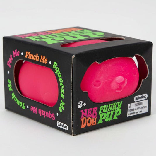 IN STOCK NOW: Schylling Nee-Doh Funky Pup Squishy: Pink - Nick Nack's Full Frontal Attack