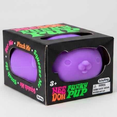 IN STOCK NOW: Schylling Nee-Doh Funky Pup Squishy: Purple - Nick Nack's Full Frontal Attack
