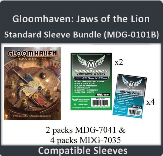 "Gloomhaven: Jaws of the Lion" Compatible Card Sleeve Bundle - Nick Nack's Full Frontal Attack