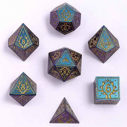 7-Set Druid: Glitter Blue with Gold