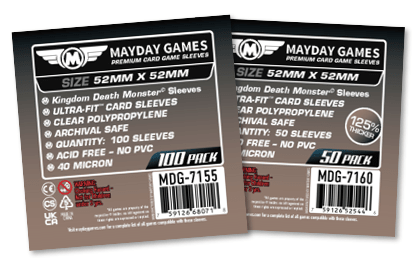 "Kingdom Death Monster" Compatible Card Sleeves (52x52mm) Standard 7155 or Premium 7160 - Nick Nack's Full Frontal Attack