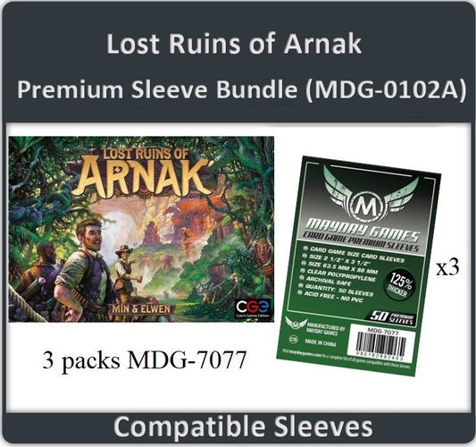 "Lost Ruins of Arnak" Compatible Card Sleeve Bundle - Nick Nack's Full Frontal Attack