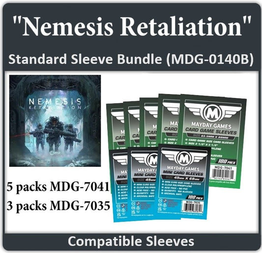 "Nemesis Retaliation" All In Gamefound Compatible Sleeve Bundle - Nick Nack's Full Frontal Attack