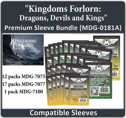 "Kingdoms Forlorn: Dragons, Devils and Kings" Compatible Card Sleeve Bundle - Nick Nack's Full Frontal Attack