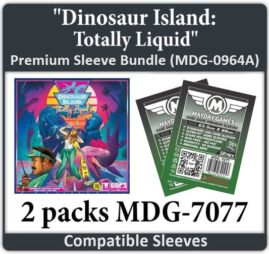 "Dinosaur Island: Totally Liquid" Compatible Card Sleeve Bundle - Nick Nack's Full Frontal Attack