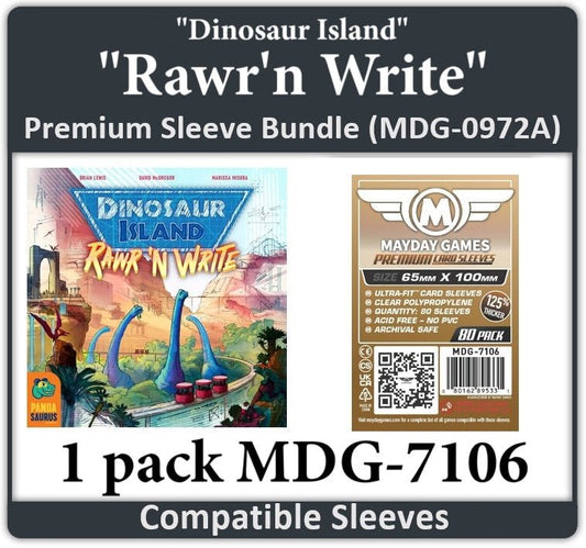 "Dinosaur Island: Rawr'n Write" Compatible Card Sleeve Bundle - Nick Nack's Full Frontal Attack