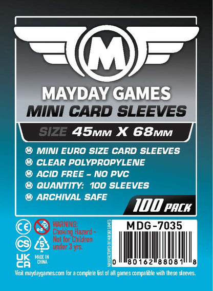 Mini Euro Card Sleeves (45x68mm) Standard 7035 or Premium 7080