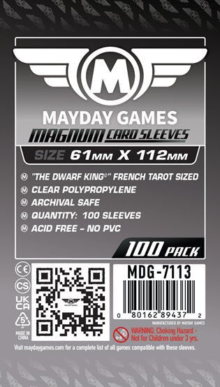"Dwarf King" Compatible French Tarot Card Sleeves - Magnum (61x112mm) - Nick Nack's Full Frontal Attack