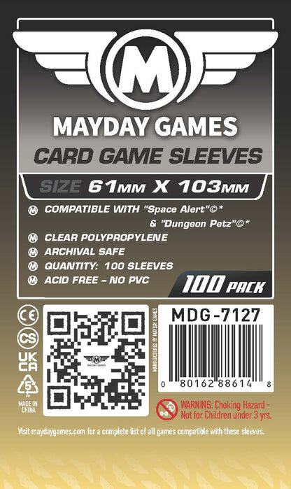 "Space Alert" Compatible Card Sleeves (61x103mm) Standard 7127 or Premium 7142
