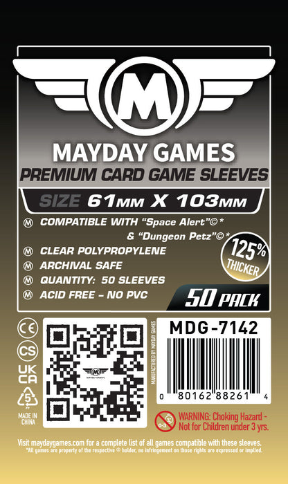 "Space Alert" Compatible Card Sleeves (61x103mm) Standard 7127 or Premium 7142