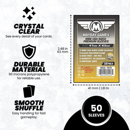 Mini USA Card Sleeves (41x63mm) Standard 7039 or Premium 7075