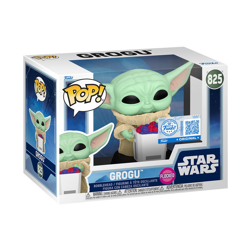 Grogu with Snack (Flocked) Pop! #825