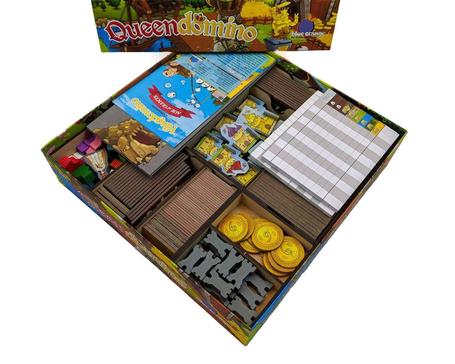 Queendomino Board Game Organizer Insert - Nick Nack's Full Frontal Attack