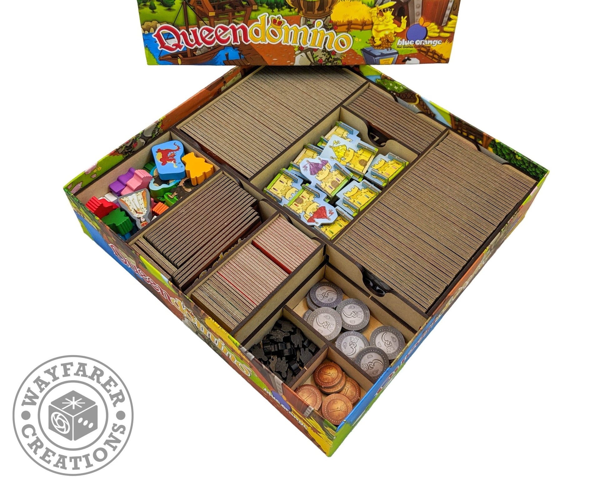 Queendomino Board Game Organizer Insert - Nick Nack's Full Frontal Attack