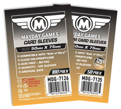 "Sails of Glory" Compatible Card Sleeves (50x75mm) Standard 7126 or Premium 7135