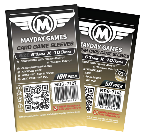 "Space Alert" Compatible Card Sleeves (61x103mm) Standard 7127 or Premium 7142