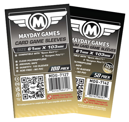 "Space Alert" Compatible Card Sleeves (61x103mm) Standard 7127 or Premium 7142