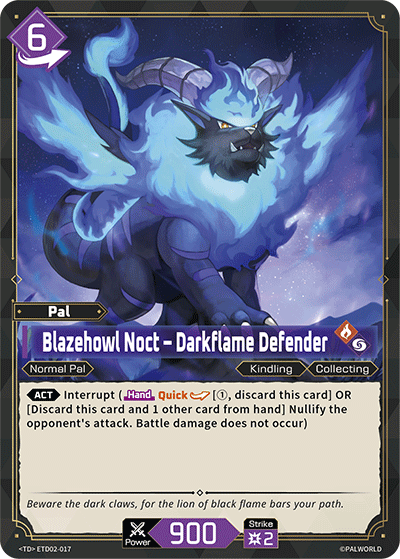 Blazehowl Noct – Darkflame Defender [ETD02-017] (Dawn of Palpagos Green・Purple - TD) - Nick Nack's Full Frontal Attack