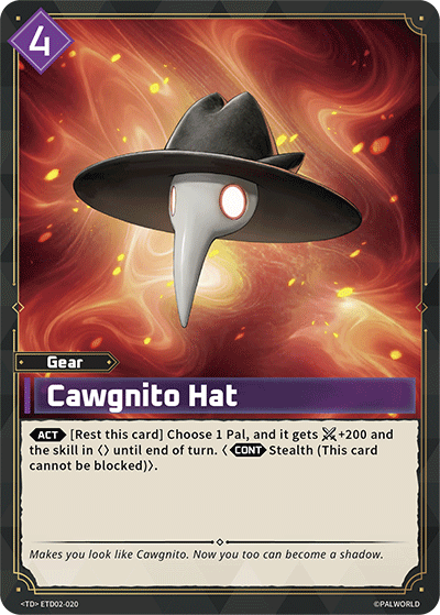 Cawgnito Hat [ETD02-020] (Dawn of Palpagos Green・Purple - TD) - Nick Nack's Full Frontal Attack