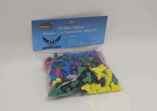 Deluxe Car Token Set (180 wooden tokens, 30 of each of 6 colors) - Nick Nack's Full Frontal Attack