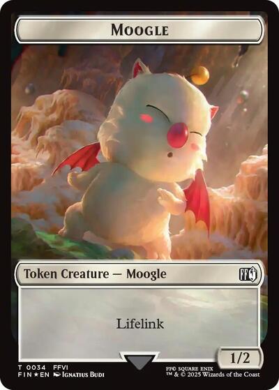 Moogle / Zombie Double - Sided Token (Surge Foil) (Commander: FINAL FANTASY) Near Mint Foil - Nick Nack's Full Frontal Attack