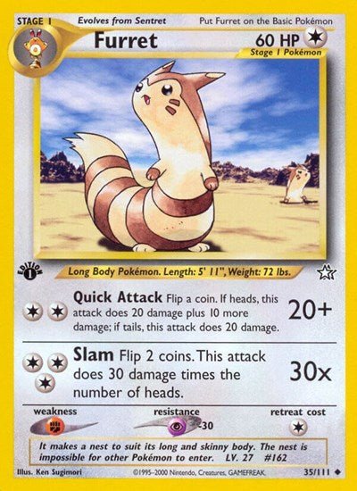 Furret (Neo Genesis) Light Play Unlimited - Nick Nack's Full Frontal Attack