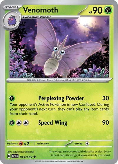 Venomoth (Scarlet and Violet: 151) Near Mint Reverse Holofoil - Nick Nack's Full Frontal Attack