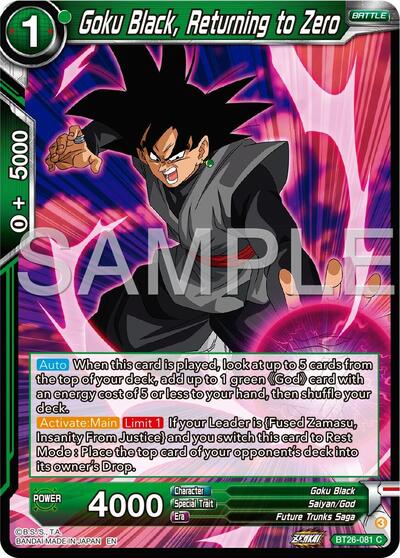 Goku Black, Returning to Zero (Ultimate Advent) Near Mint