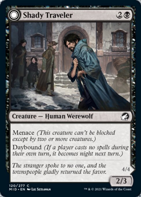Shady Traveler / Stalking Predator (Innistrad: Midnight Hunt) Near Mint - Nick Nack's Full Frontal Attack