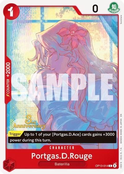 Portgas.D.Rouge (Carrying On His Will: 3rd Anniversary Tournament Cards) Near Mint - Nick Nack's Full Frontal Attack