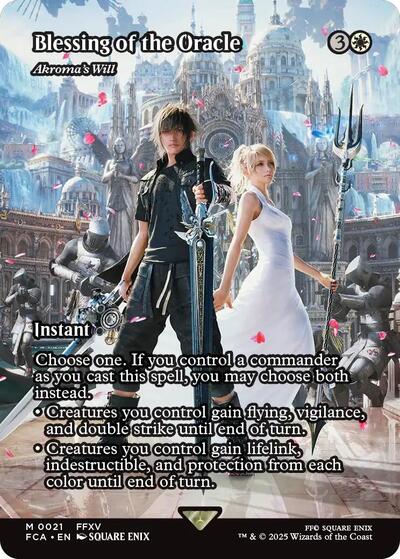 Blessing of the Oracle - Akroma's Will (Showcase) (Universes Beyond: FINAL FANTASY: Through the Ages) Near Mint - Nick Nack's Full Frontal Attack