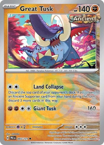 Great Tusk (Master Ball Pattern) (SV: Prismatic Evolutions) Near Mint Holofoil