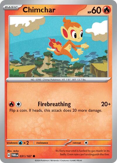 Chimchar (SV06: Twilight Masquerade) Near Mint Reverse Holofoil - Nick Nack's Full Frontal Attack