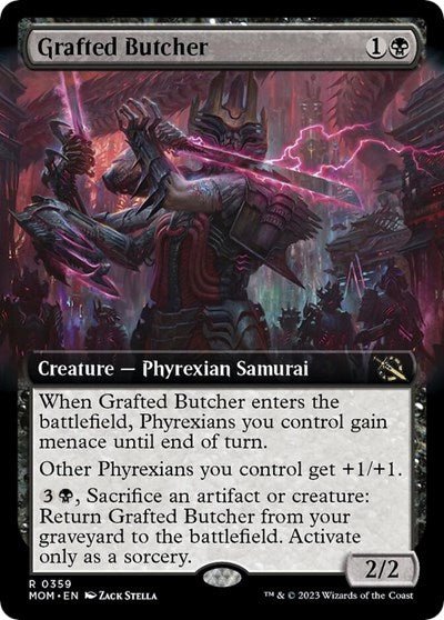 Grafted Butcher (Extended Art) (March of the Machine) Near Mint - Nick Nack's Full Frontal Attack