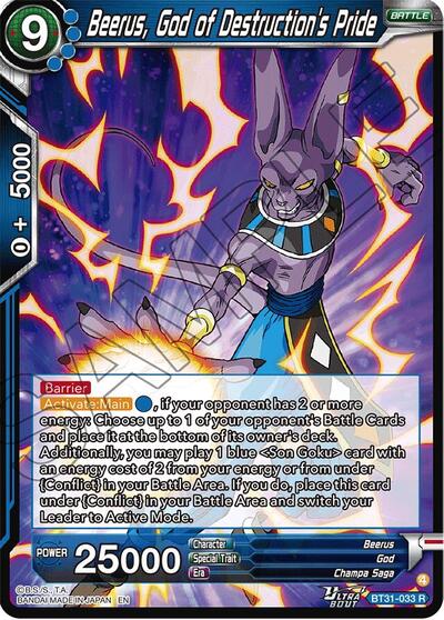 Beerus, God of Destruction's Pride (Impact Beyond Dimensions) Near Mint Foil