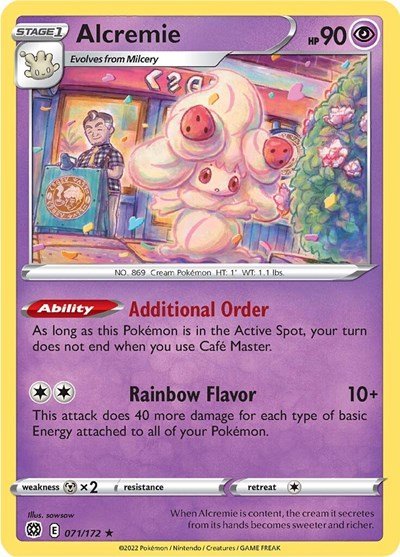 Alcremie (SWSH09: Brilliant Stars) Near Mint - Nick Nack's Full Frontal Attack
