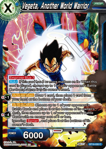 Vegeta, un autre guerrier du monde (BT18-035) [Dawn of the Z-Legends]