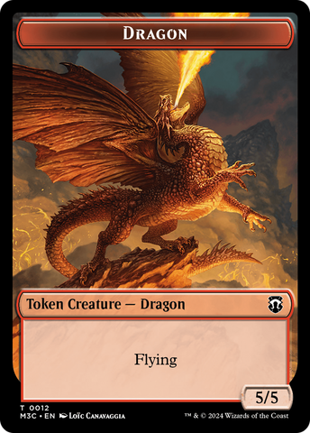 Dragon (Ripple Foil) // Treasure Double-Sided Token [Modern Horizons 3 Commander Tokens]