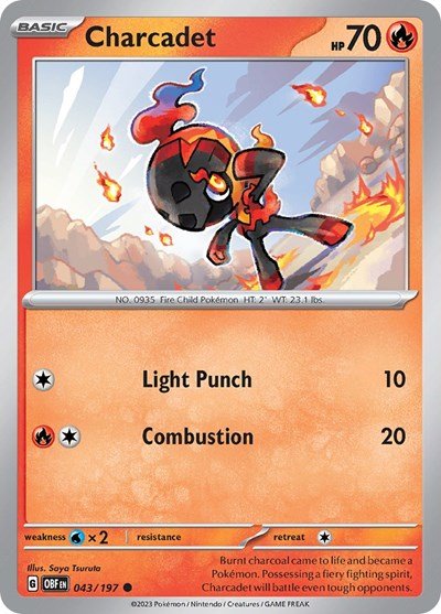 Charcadet (Scarlet and Violet: Obsidian Flames) Near Mint - Nick Nack's Full Frontal Attack