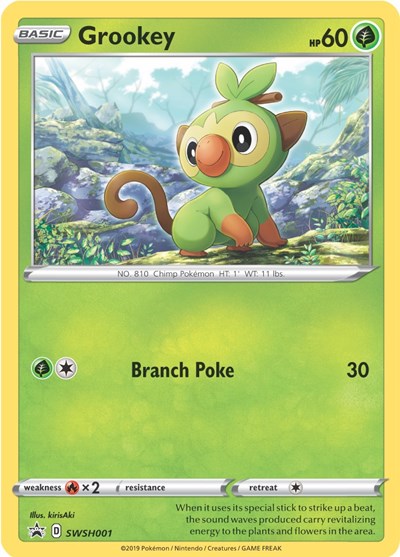 Grookey - SWSH001 (SWSH: Sword & Shield Promo Cards) Near Mint Holofoil